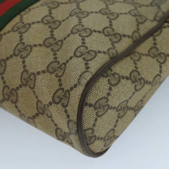 GUCCI GG Supreme Web Sherry Line Clutch Bag Pvc Beige 89 01 012 - Picture 15 of 16